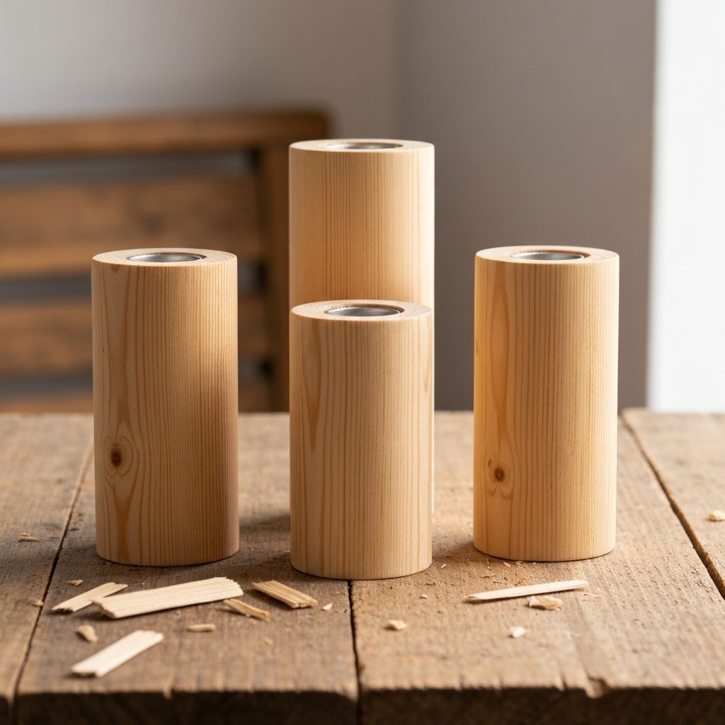 Набор сосновых подсвечников