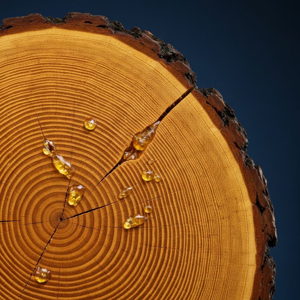 Сосновый спил с годовыми кольцами