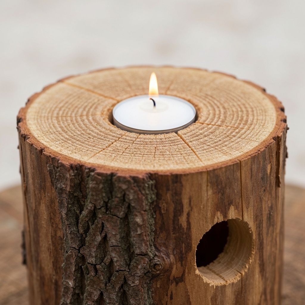 Пенёк-подсвечник в рустикальном стиле