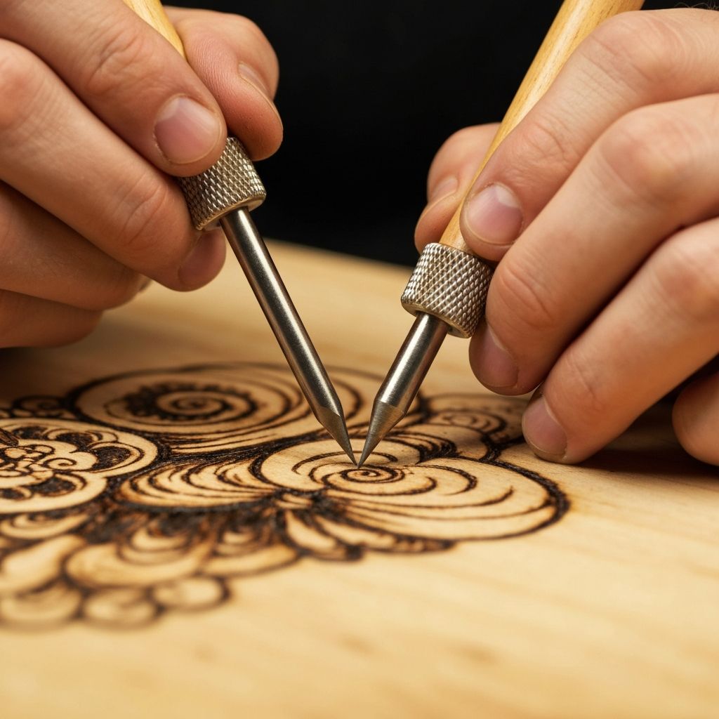 Процесс выжигания по дереву